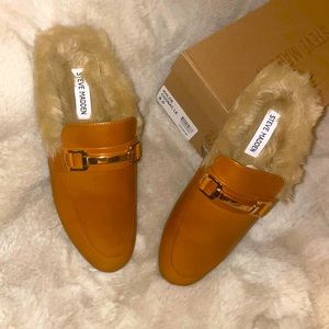Steven Madden - Cognac loafers w/fur. Closely resembling Gucci loafers ;)